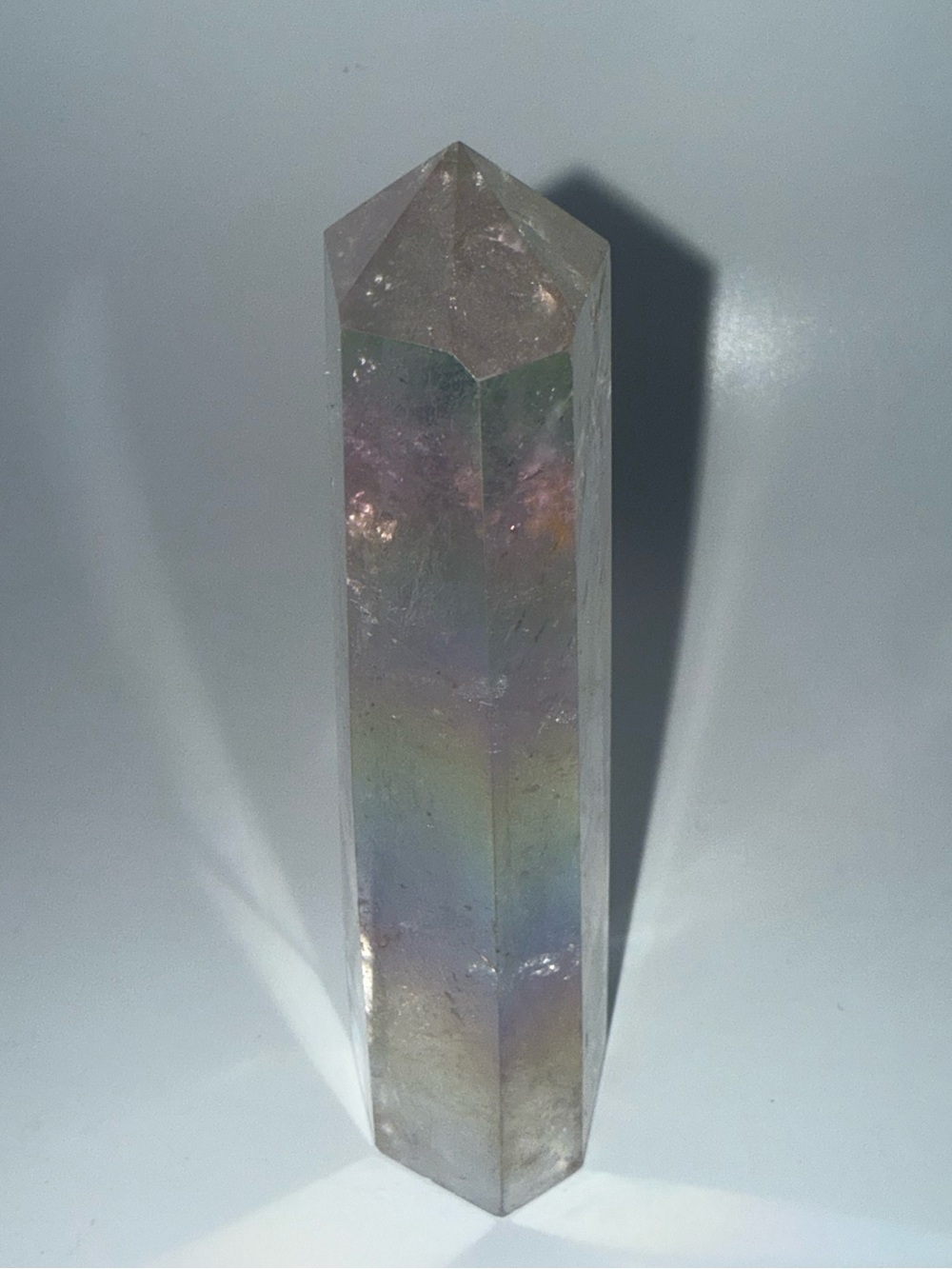 Iridescent Crystal Point Tower - Rainbow Aura Quartz - Picture 5 of 7